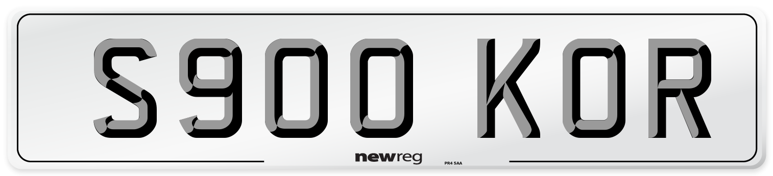 S900 KOR Number Plate from New Reg